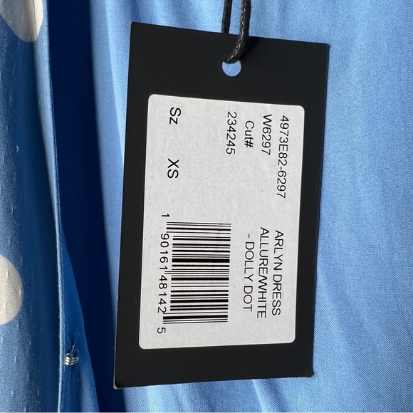 ANTHROPOLOGIE / PAIGE Blue Allure White Dolly Dot Arlyn Dress - Sz XS - Picture 13 of 16